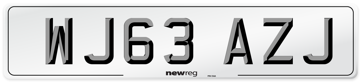 WJ63 AZJ Number Plate from New Reg